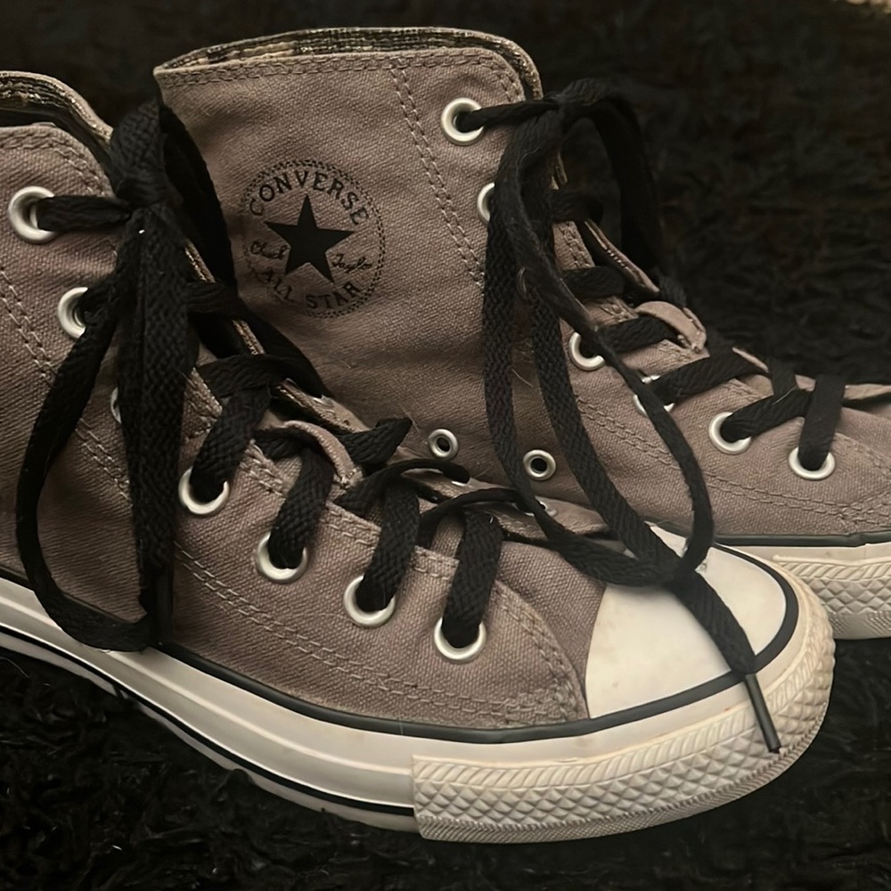 Gray and White Converse